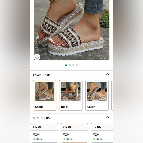 Tan, Brown, and Golden Platform Sandals Size 9.5 - Picture 4 of 4